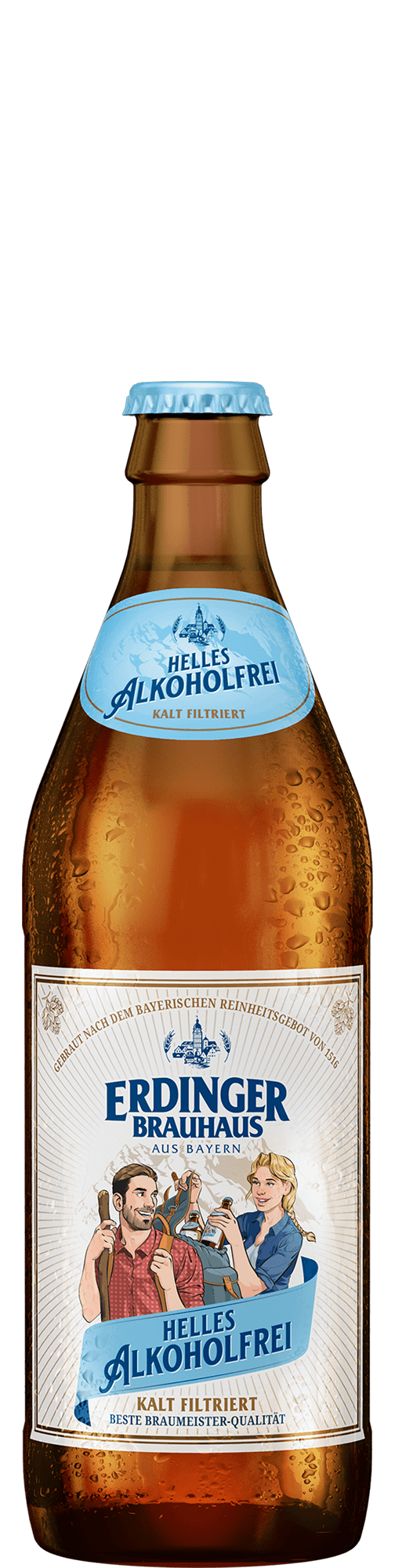 Eine Flasche ERDINGER Brauhaus Alkoholfrei.