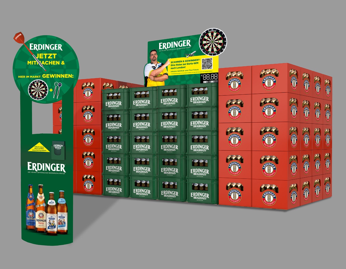 Abbildung POS Material ERDINGER Darts Aktivierung 2025.